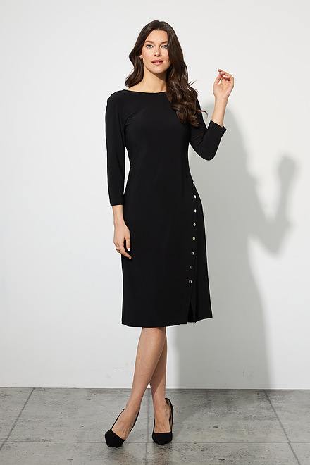 Joseph Ribkoff Rivet Detail Dress Style 223173. Black. 5