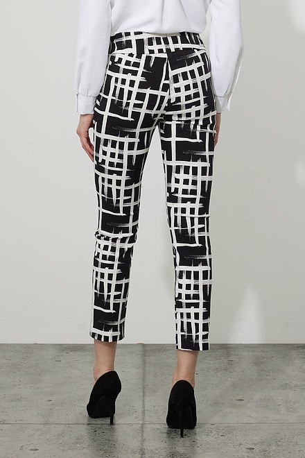 Joseph Ribkoff Abstract Print Pants Style 223176. Black/ivory. 3