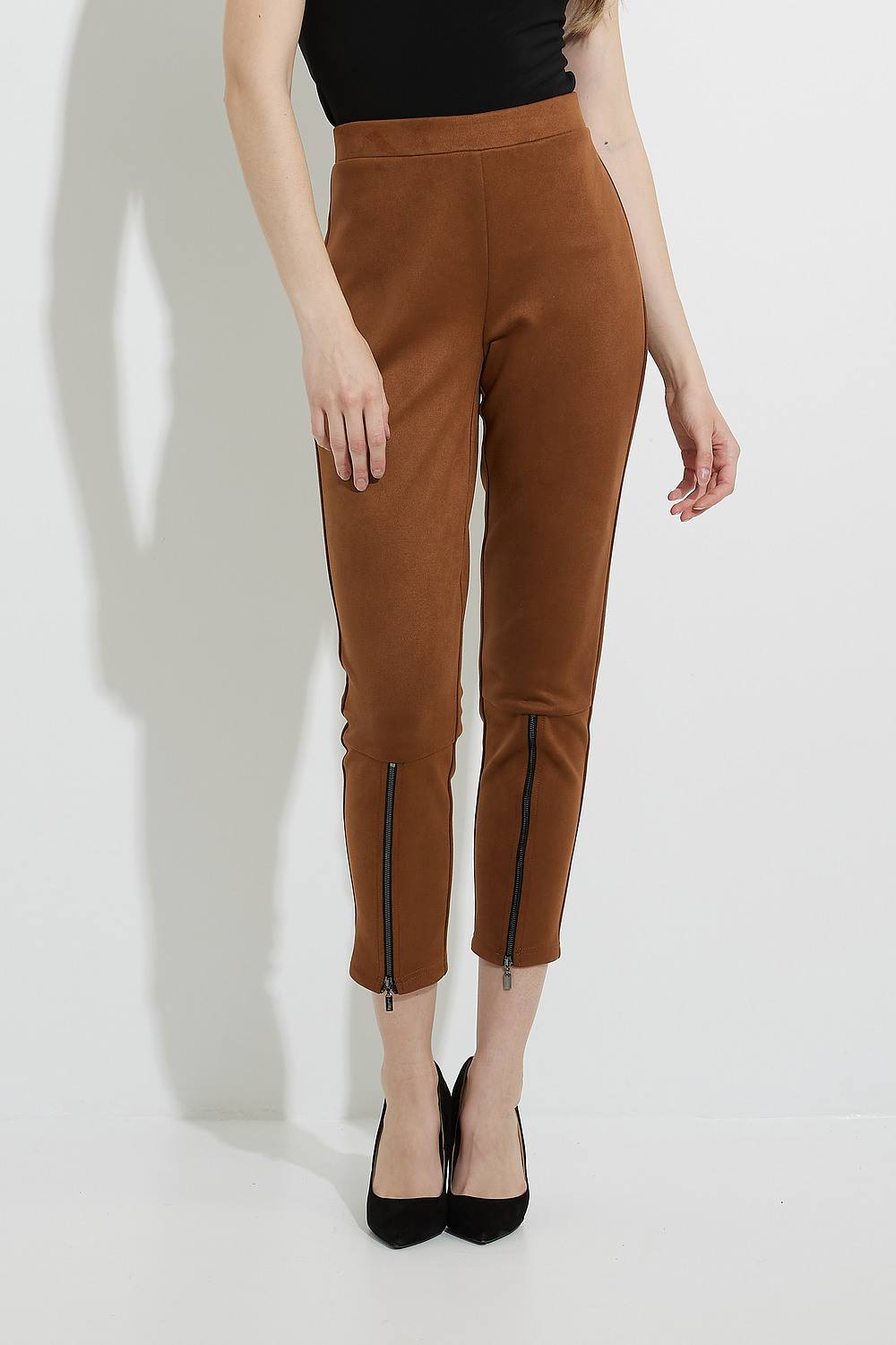 Joseph Ribkoff Faux Suede Pant Style 223181. Brown