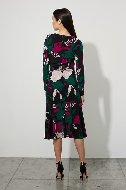 Joseph Ribkoff Floral Wrap Dress Style  223190. Black/multi. 6