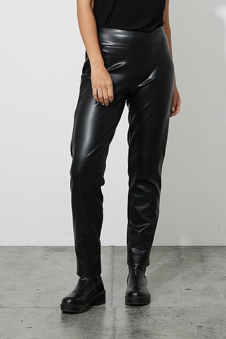 Joseph Ribkoff Faux Leather Pants Style 223196. Black. 2
