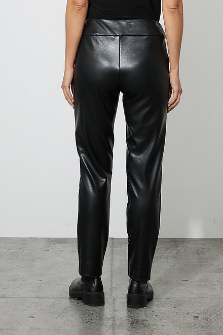 Joseph Ribkoff Faux Leather Pants Style 223196. Black. 3