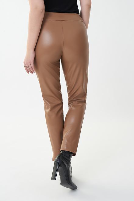 Joseph Ribkoff Faux Leather Pants Style 223196. Nutmeg. 4