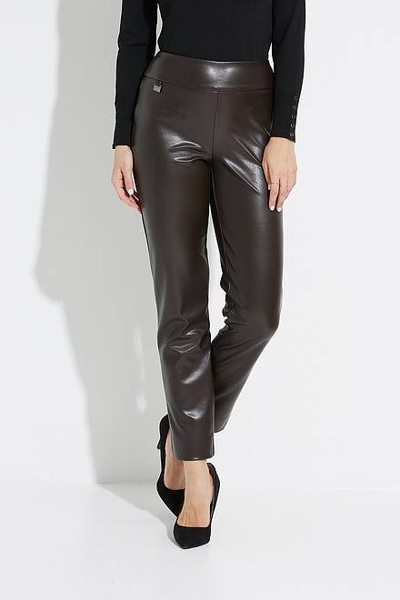 Joseph Ribkoff Faux Leather Pants Style 223196. Mocha