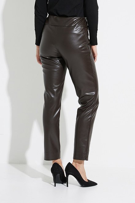 Joseph Ribkoff Faux Leather Pants Style 223196. Mocha. 2