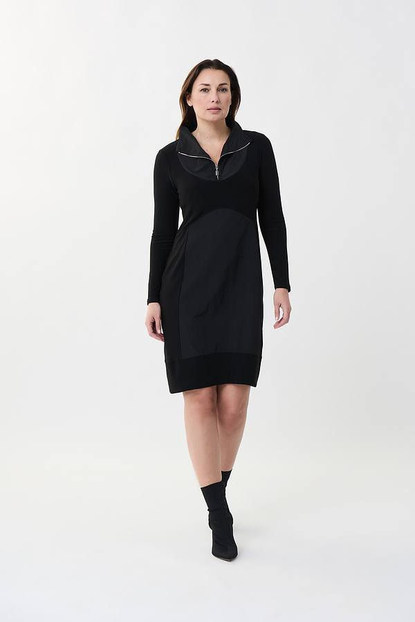 Joseph Ribkoff Half-Zip Dress Style 223197. Black
