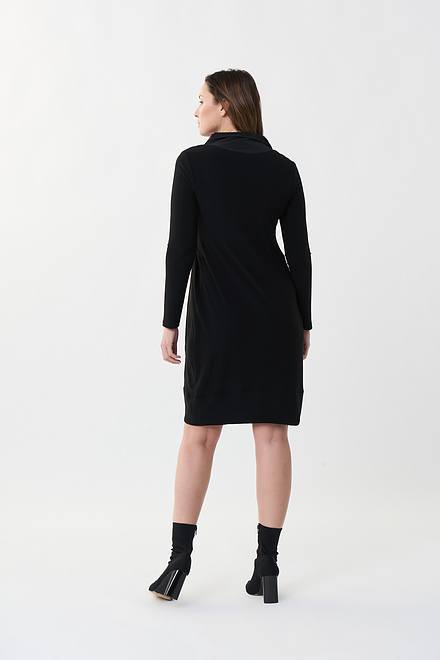Joseph Ribkoff Half-Zip Dress Style 223197. Black. 4