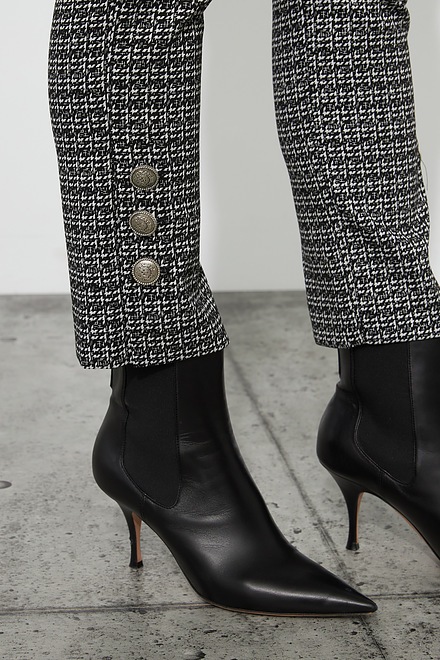 Joseph Ribkoff Checkered Pant Style 223219. Black/white/silver. 4