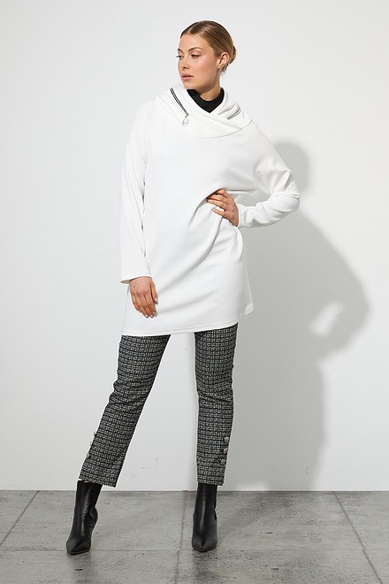 Joseph Ribkoff Checkered Pant Style 223219. Black/white/silver. 5