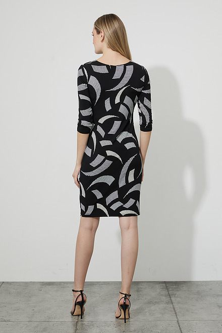 Joseph Ribkoff Abstract Shape Dress Style 223233. Black/vanilla. 2