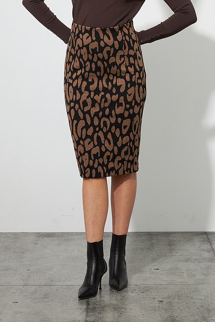 Joseph Ribkoff Animal Print Skirt style 223239. Black/camel. 2
