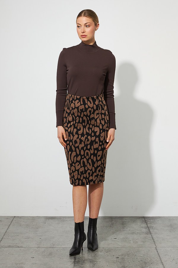 Joseph Ribkoff Animal Print Skirt style 223239. Black/camel