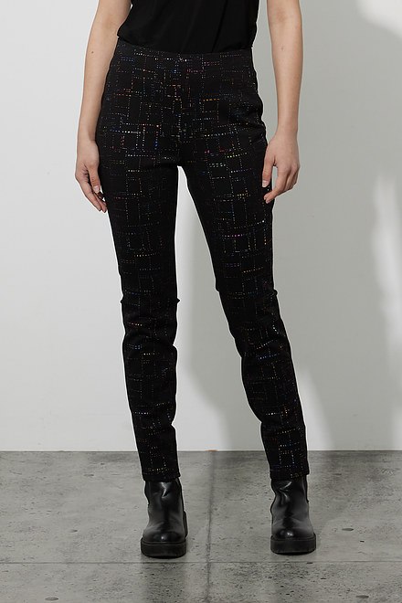 Joseph Ribkoff Abstract Print Pants Style 223248. Black/multi. 2