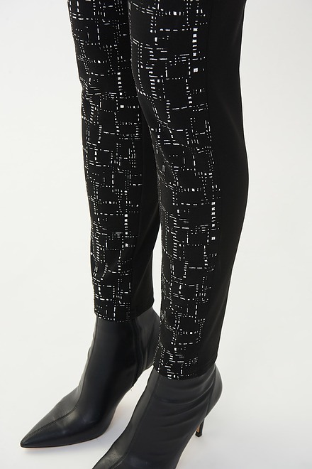 Joseph Ribkoff Abstract Print Pants Style 223248. Black/silver. 4