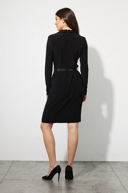 Joseph Ribkoff Wrap Front Dress Style  223266. Black. 3