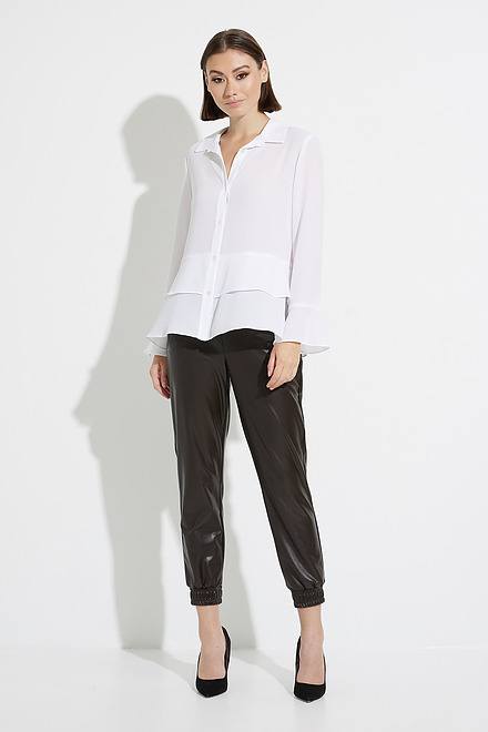 Joseph Ribkoff Tiered Blouse Style 223284. Off White. 5