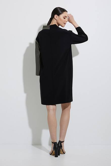 Joseph Ribkoff Colour-Blocked Dress Style 223289. Black/avocado. 2