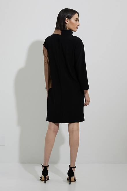 Joseph Ribkoff Colour-Blocked Dress Style 223289. Black/nutmeg. 2