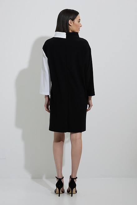 Joseph Ribkoff Colour-Blocked Dress Style 223289. Black/vanilla. 2
