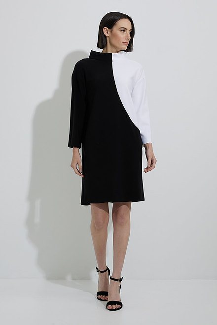Joseph Ribkoff Colour-Blocked Dress Style 223289. Black/vanilla. 5