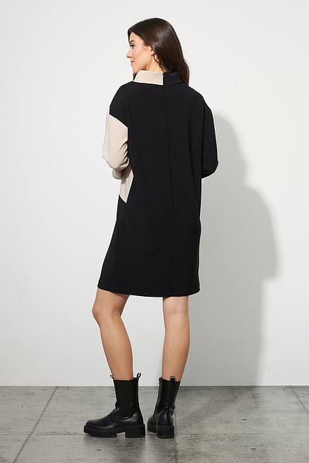 Joseph Ribkoff Colour-Blocked Dress Style 223289. Black/sand. 2