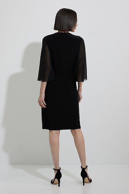 Joseph Ribkoff Chiffon Dress Style 223705. Black. 2