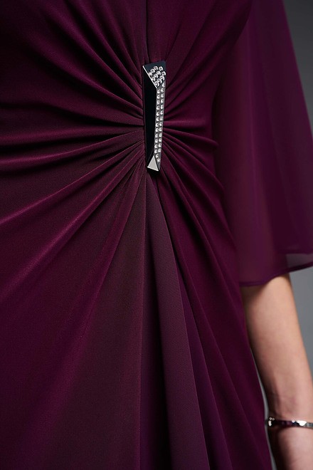 Joseph Ribkoff Chiffon Dress Style 223705. Mulberry. 3