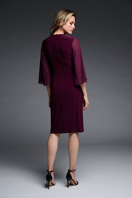 Joseph Ribkoff Chiffon Dress Style 223705. Mulberry. 4