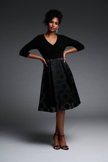 Joseph Ribkoff Fit & Flare Dress Style 223721. Black