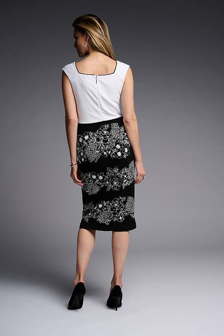 Joseph Ribkoff Two-Tone Dress Style 223724. Black/vanilla. 3