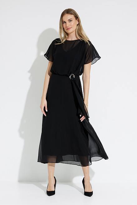 Joseph Ribkoff Floor-Length Dress Style 223734. Black. 5