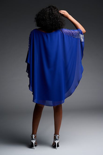 Joseph Ribkoff Chiffon Overlay Dress Style 223742. Royal Sapphire 163. 2