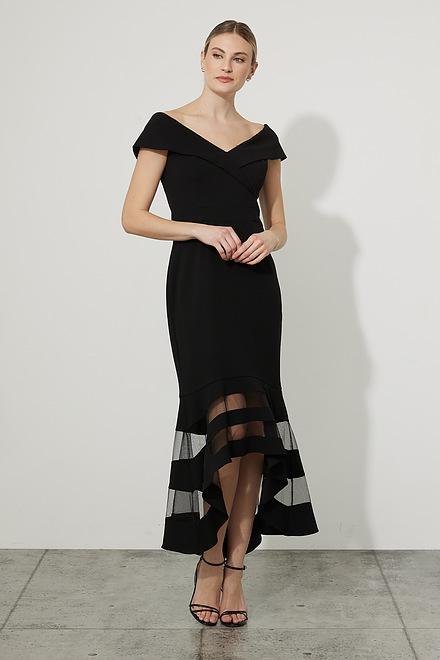Joseph Ribkoff Sheer Panel Dress Style 223743. Black. 5