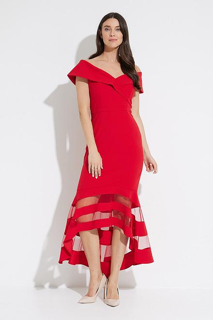Joseph Ribkoff Sheer Panel Dress Style 223743. Lipstick Red 173. 5