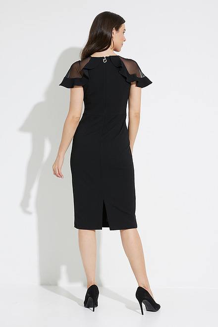 Joseph Ribkoff Sheer Shoulder Dress Style 223744. Black. 2