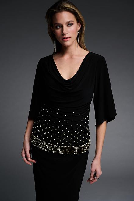 Embellished Draped Top Style 223755