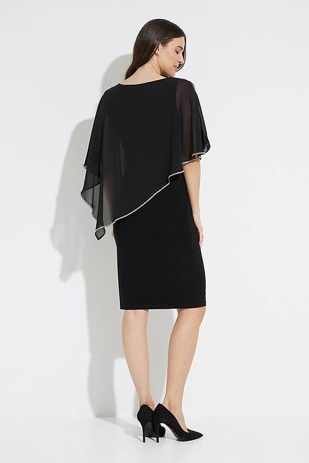 Joseph Ribkoff Chiffon Overlay Dress Style 223762. Black. 2