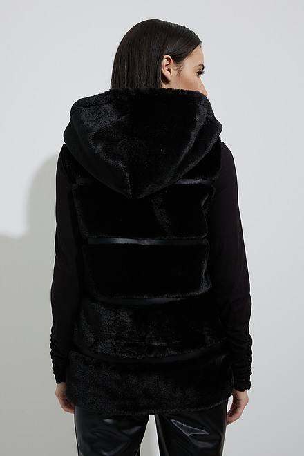 Joseph Ribkoff Faux Fur Vest Style 223910. Black. 2
