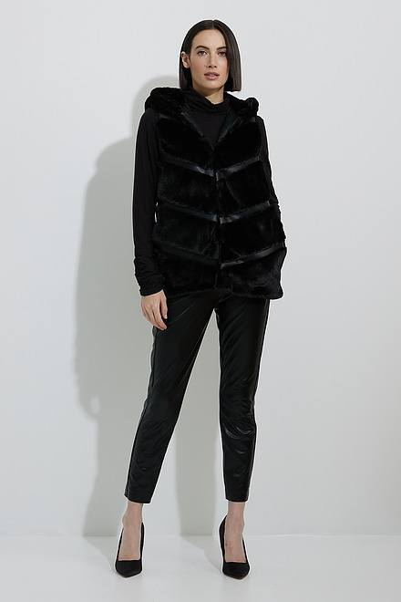 Joseph Ribkoff Faux Fur Vest Style 223910. Black. 5