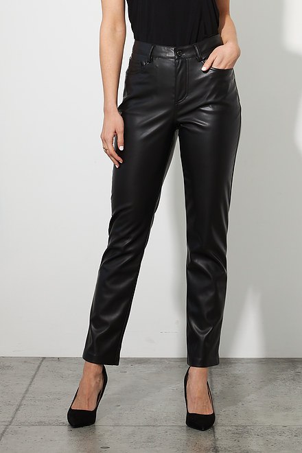 Joseph Ribkoff Faux Leather Pants Style 223921. Black. 2