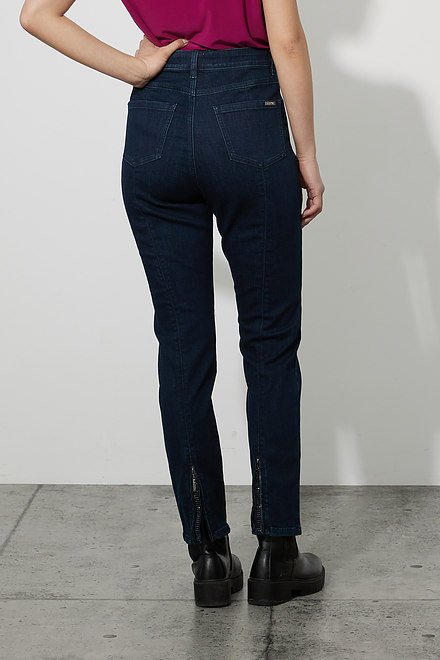 Joseph Ribkoff Zip Detail Jeans Style 223926. Indigo. 3