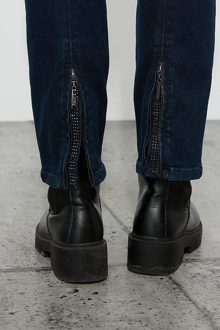 Joseph Ribkoff Zip Detail Jeans Style 223926. Indigo. 5