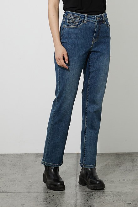 Joseph Ribkoff Embellished Pocket Jeans Style 223927. Denim Medium Blue. 2