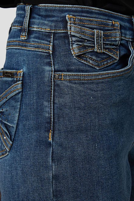 Joseph Ribkoff Embellished Pocket Jeans Style 223927. Denim Medium Blue. 5
