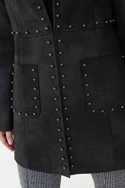 Joseph Ribkoff Studded Trim Jacket Style 223932. Black. 3