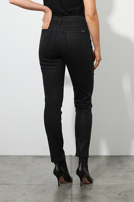 Joseph Ribkoff Coated Jeans Style 223933. Black. 3