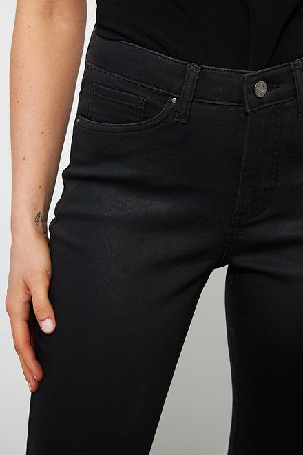 Joseph Ribkoff Coated Jeans Style 223933. Black. 5