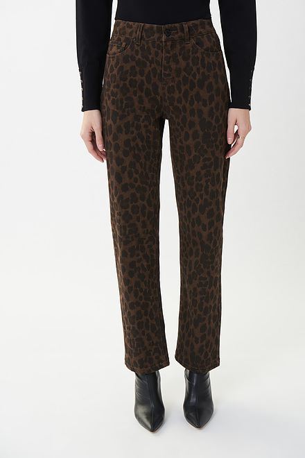 Joseph Ribkoff Leopard Motif Jeans Style 223934. Brown/black. 2
