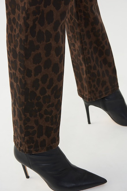 Joseph Ribkoff Leopard Motif Jeans Style 223934. Brown/black. 4