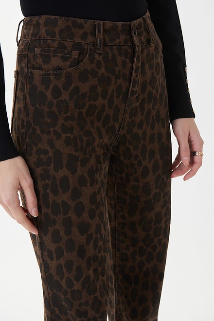 Joseph Ribkoff Leopard Motif Jeans Style 223934. Brown/black. 5